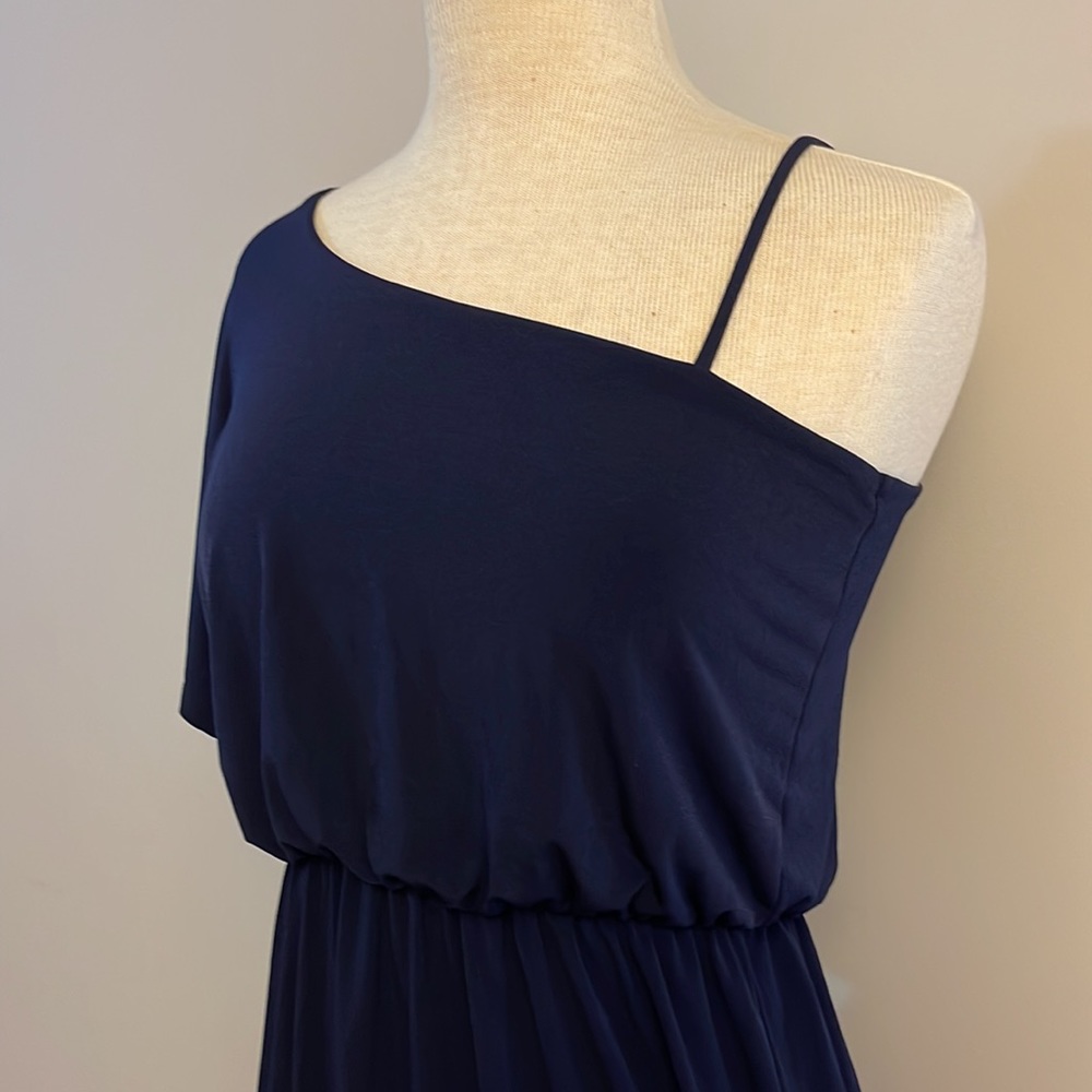 Enfocus Studio One Shoulder Navy Dress - Picture 2 of 11